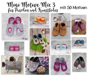 Stickserie - 54 Mini Motive Mix Set 3 für Puschen